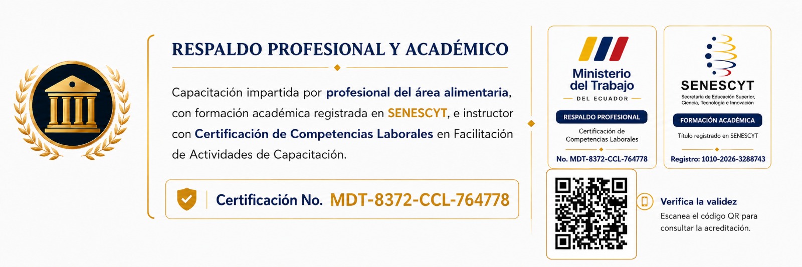 Respaldo profesional y académico — Ministerio del Trabajo y SENESCYT